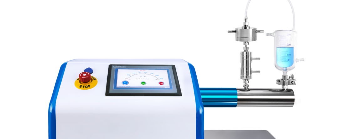 Homogeneizador de alta pressão NanoGenizer da Genizer, usado em nanoemulsões e lipossomas